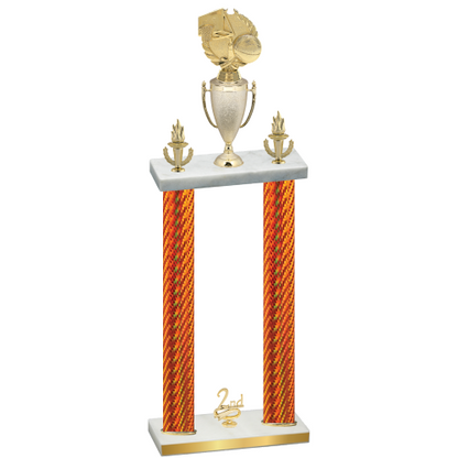 Double Orange Carbon Fiber Second Place Basketball Trophy