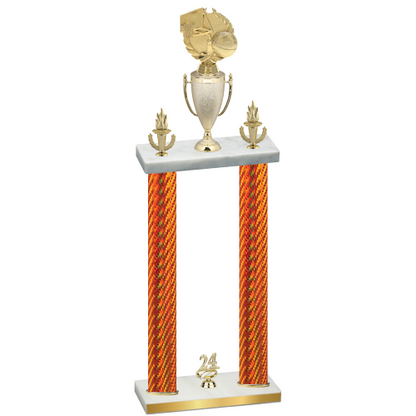 Double Orange Carbon Fiber Year Basketball Trophy