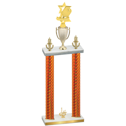 Double Orange Carbon Fiber First Place Pickleball Trophy