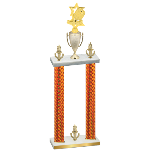 Double Orange Carbon Fiber Victory Pickleball Trophy