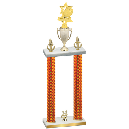 Double Orange Carbon Fiber Year Pickleball Trophy