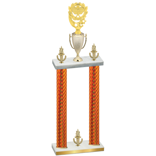 Double Orange Carbon Fiber Victory Pickleball Trophy