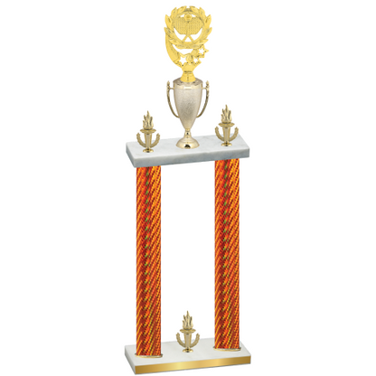Double Orange Carbon Fiber Victory Pickleball Trophy