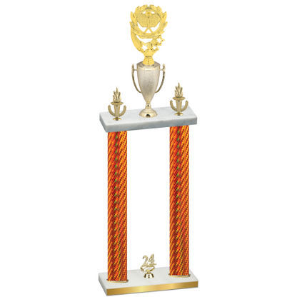 Double Orange Carbon Fiber Year Pickleball Trophy