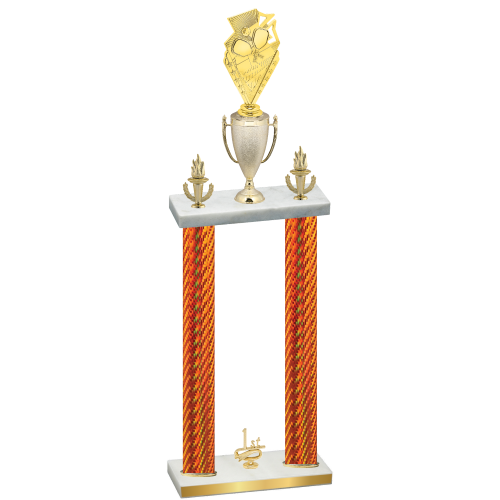 Double Orange Carbon Fiber First Place Pickleball Trophy