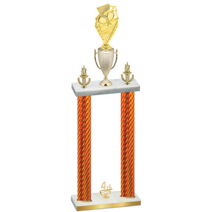 Double Orange Carbon Fiber Fourth Place Pickleball Trophy