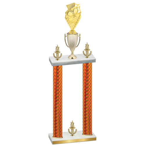 Double Orange Carbon Fiber Victory Pickleball Trophy