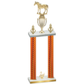Double Orange Carbon Fiber Second Place Horses Trophy