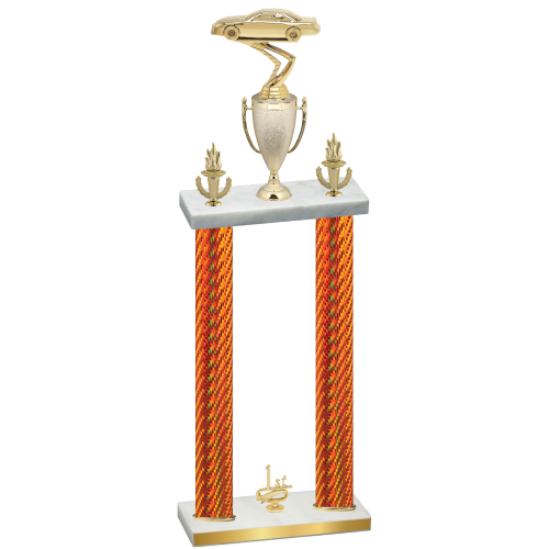 Double Orange Carbon Fiber First Place Cars Trophy