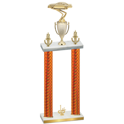 Double Orange Carbon Fiber First Place Cars Trophy