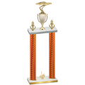 Double Orange Carbon Fiber First Place Cars Trophy