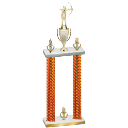Double Orange Carbon Fiber Victory Archery Trophy