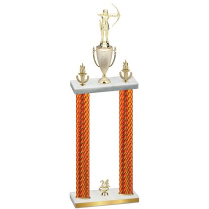 Double Orange Carbon Fiber Year Archery Trophy