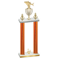 Double Orange Carbon Fiber Second Place Fishing Trophy