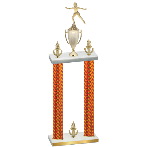 Double Orange Carbon Fiber Victory Skater Trophy