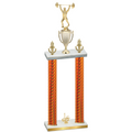 Double Orange Carbon Fiber First Place Weights Trophy