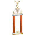 Double Orange Carbon Fiber Third Place Weights Trophy