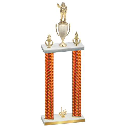 Double Orange Carbon Fiber First Place Holiday Trophy