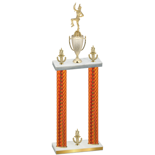 Double Orange Carbon Fiber Victory Majorette Trophy