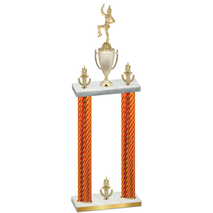 Double Orange Carbon Fiber Victory Majorette Trophy