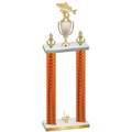 Double Orange Carbon Fiber First Place Fishing Trophy