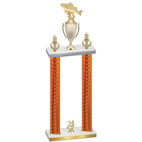 Double Orange Carbon Fiber Year Fishing Trophy