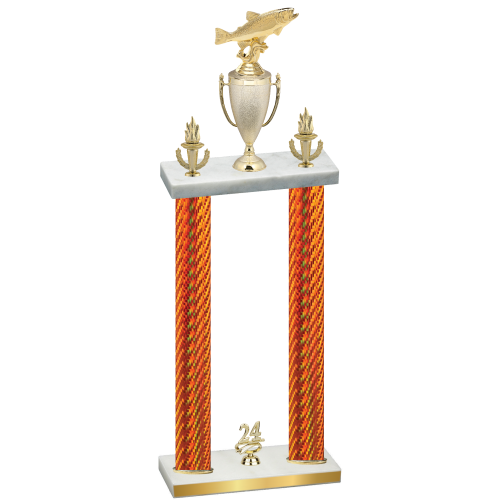 Double Orange Carbon Fiber Year Fishing Trophy