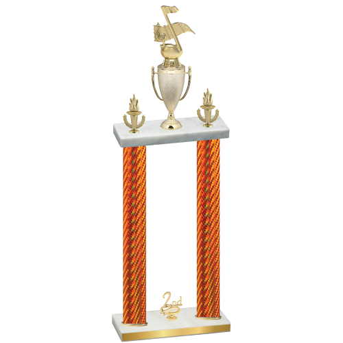 Double Orange Carbon Fiber Second Place Music Trophy