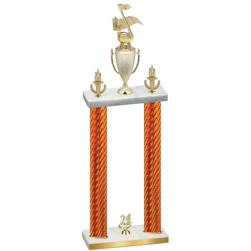 Double Orange Carbon Fiber Year Music Trophy