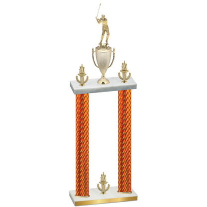 Double Orange Carbon Fiber Victory Golf Trophy