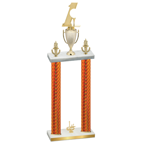 Double Orange Carbon Fiber First Place Golf Trophy