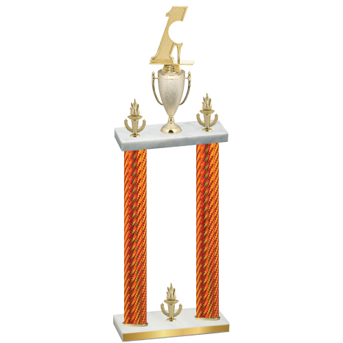 Double Orange Carbon Fiber Victory Golf Trophy