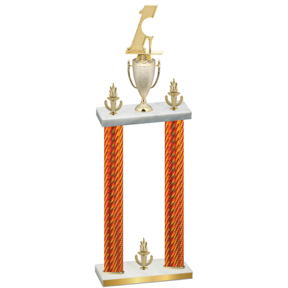 Double Orange Carbon Fiber Victory Golf Trophy