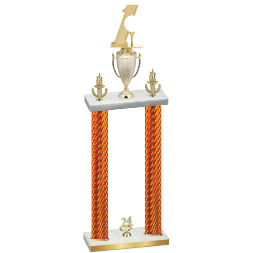 Double Orange Carbon Fiber Year Golf Trophy
