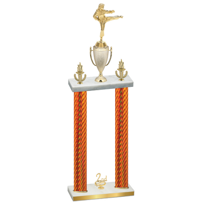 Double Orange Carbon Fiber Second Place Karate Trophy