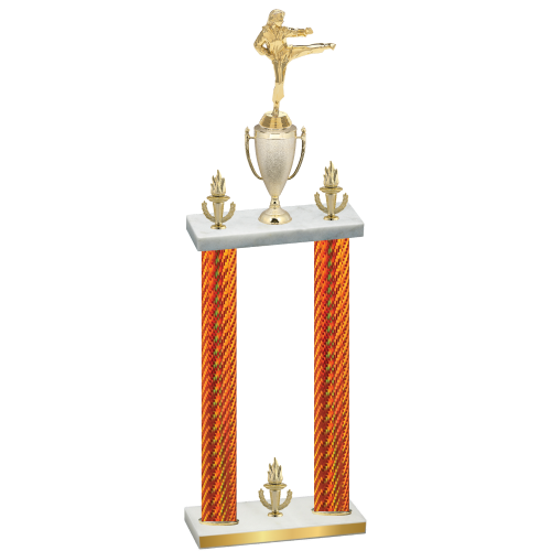 Double Orange Carbon Fiber Victory Karate Trophy