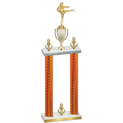 Double Orange Carbon Fiber Victory Karate Trophy