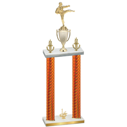 Double Orange Carbon Fiber First Place Karate Trophy