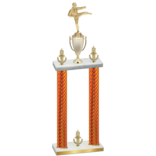 Double Orange Carbon Fiber Victory Karate Trophy