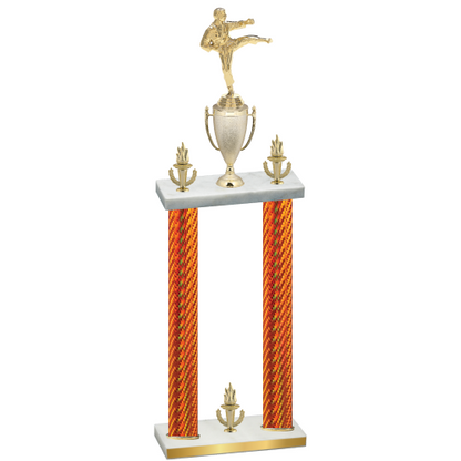Double Orange Carbon Fiber Victory Karate Trophy