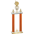 Double Orange Carbon Fiber Second Place Baseball Trophy