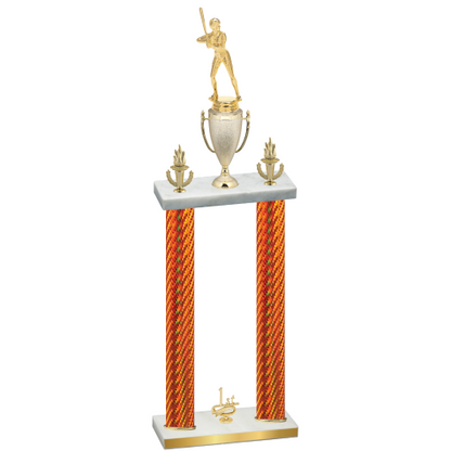 Double Orange Carbon Fiber First Place Softball Trophy
