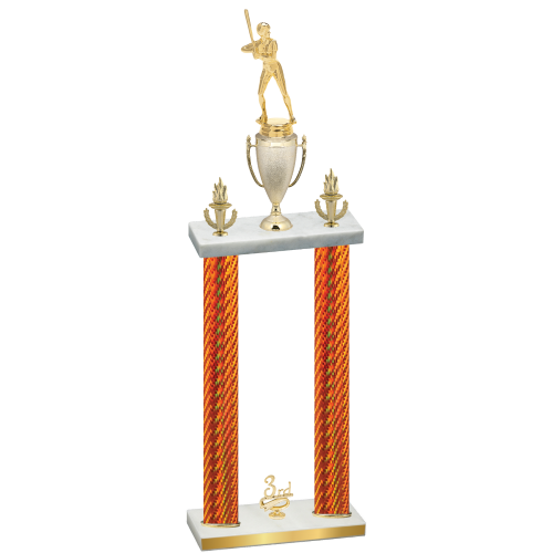 Double Orange Carbon Fiber Third Place Softball Trophy