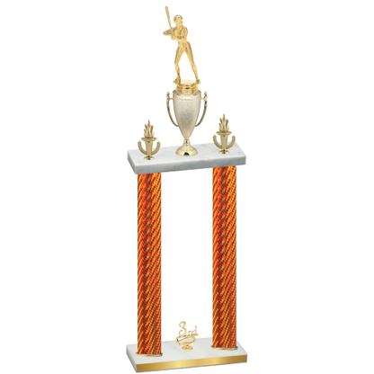 Double Orange Carbon Fiber Third Place Softball Trophy