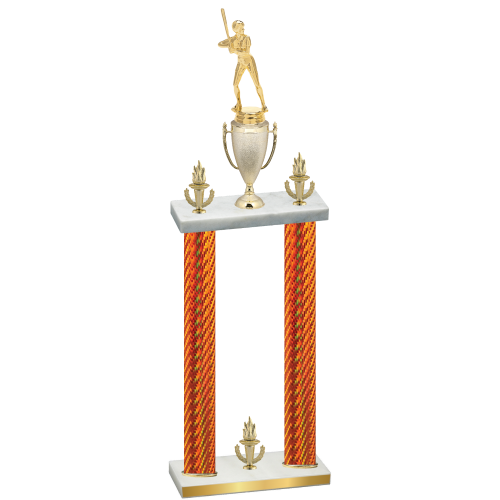 Double Orange Carbon Fiber Victory Softball Trophy