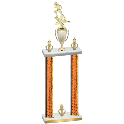 Double Orange Glacier Victory Football Trophy
