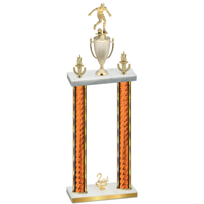Double Orange Glacier Second Place Soccer Trophy