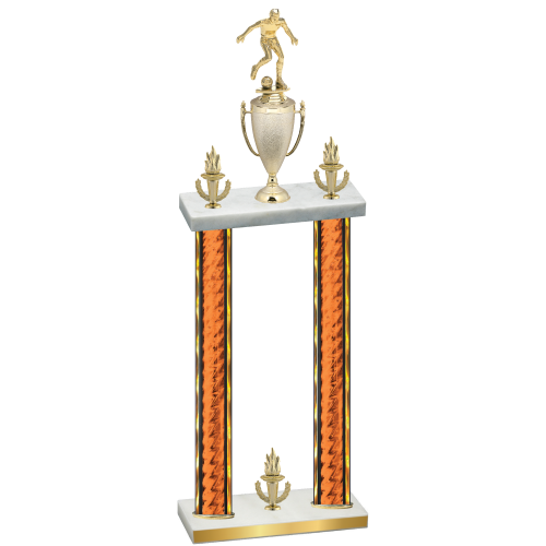 Double Orange Glacier Victory Soccer Trophy