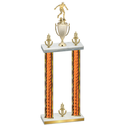 Double Orange Glacier Victory Soccer Trophy