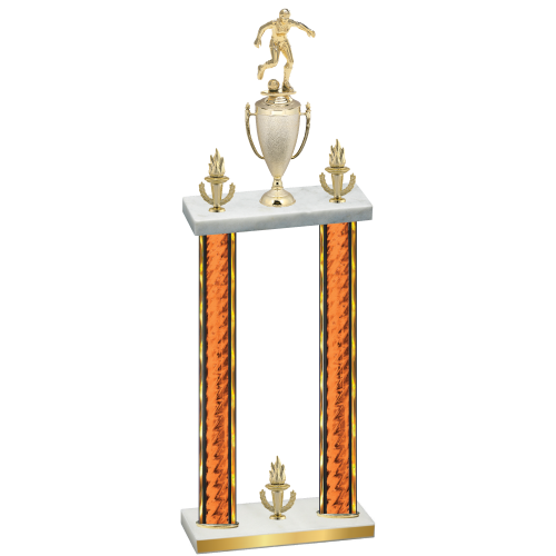 Double Orange Glacier Victory Soccer Trophy
